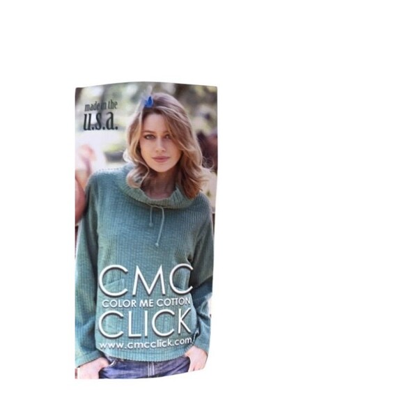 Click Top Women's Size Medium Blue Color Me Cotton 100% Linen Button Up - Picture 6 of 6